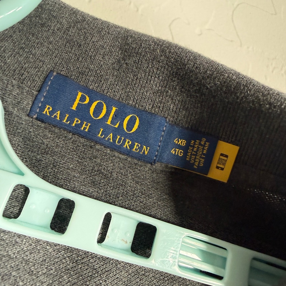 Polo Ralph Lauren Polo Shirt Mens 4XB Gray Pony Logo Short‎ Sleeve Casual - Picture 4 of 7